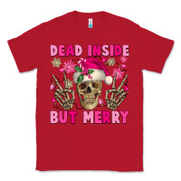 Red Dead inside but merry pink Christmas skeleton Classic Tee - NancyCooperArtShop