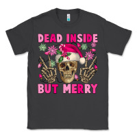 Smoke Dead inside but merry pink Christmas skeleton Classic Tee - NancyCooperArtShop