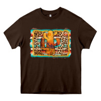 Chocolate Brown cactus western leopard Heavy Core Tee - AdoDesignShop