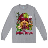 Heather Grey vine diva  gnome Long Sleeve Tee - BarkalooDesign