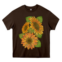 Chocolate Brown sunflowers b Heavy Core Tee - Artiststas