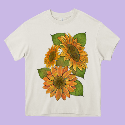 Sunflowers B Heavy Core Tee Designed By Artiststas