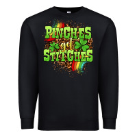 Black St. Patrick's Day Pinches get stitches Premium Sweatshirt - OliviaCreatesArt