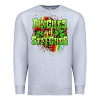 Heather Grey St. Patrick's Day Pinches get stitches Premium Sweatshirt - OliviaCreatesArt