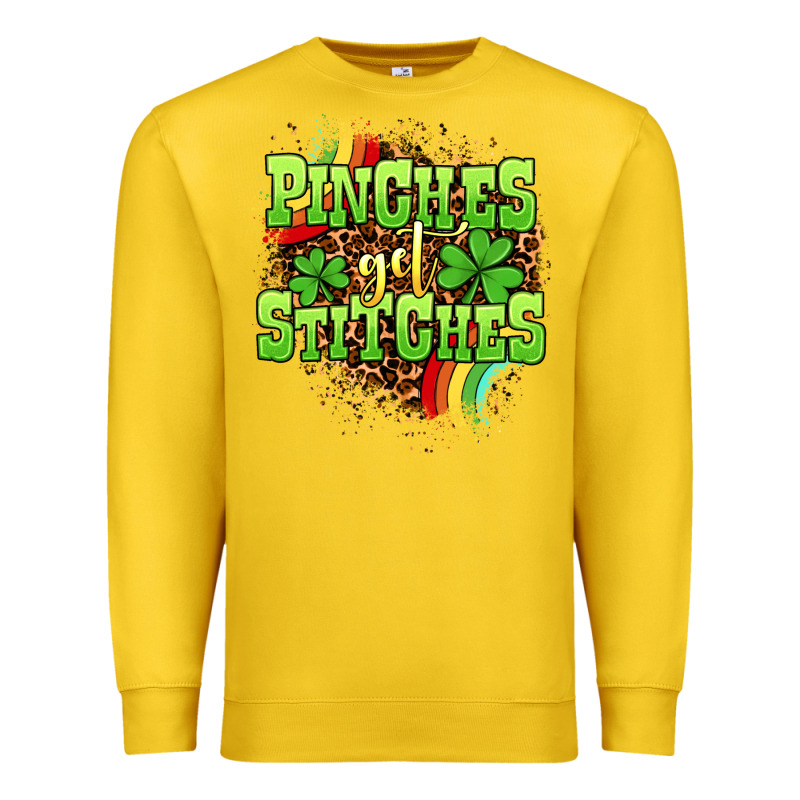 St. Patrick's Day Pinches Get Stitches Premium Sweatshirt by OliviaCreatesArt | Teevron