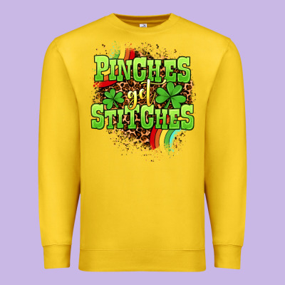 St. Patrick's Day Pinches Get Stitches Premium Sweatshirt Designed By Oliviacreatesart