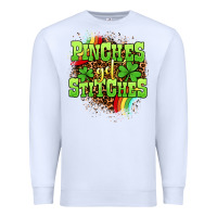 White St. Patrick's Day Pinches get stitches Premium Sweatshirt - OliviaCreatesArt