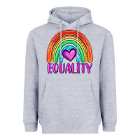 Heather Grey equality rainbow Heavyweight Hoodie - OliviaCreatesArt