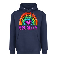 Navy equality rainbow Heavyweight Hoodie - OliviaCreatesArt