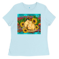 Baby Blue western chicks coop animals sunflowers cactus serape leopard turquoise Ladies Tee - Artiststas