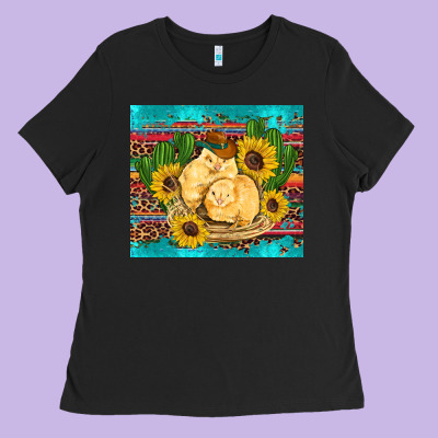 Western Chicks Coop Animals Sunflowers Cactus Serape Leopard Turquoise Ladies Tee Designed By Artiststas