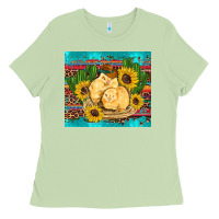 Matcha western chicks coop animals sunflowers cactus serape leopard turquoise Ladies Tee - Artiststas