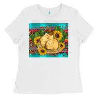 White western chicks coop animals sunflowers cactus serape leopard turquoise Ladies Tee - Artiststas