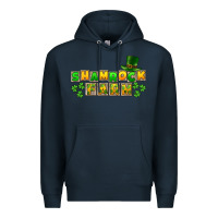 Navy St. Patrick's Shamrock farm Premium Hoodie - CowGirlArtShop