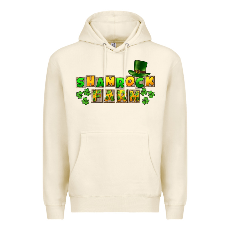 St. Patrick's Shamrock Farm Premium Hoodie by CowGirlArtShop | Teevron