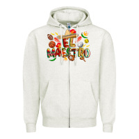 Oatmeal Heather cinco de mayo el maestro Zipper Hoodie - CowGirlArtShop