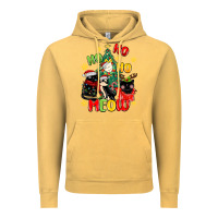 Vintage Mustard ho ho ho meow Vintage Hoodie - MaliasSmallBusiness