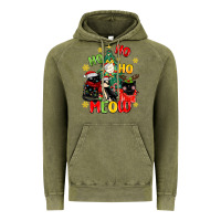 Vintage Olive ho ho ho meow Vintage Hoodie - MaliasSmallBusiness