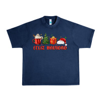 Navy feliz navidad Urban Heavy Tee - MaliasSmallBusiness