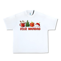White feliz navidad Urban Heavy Tee - MaliasSmallBusiness