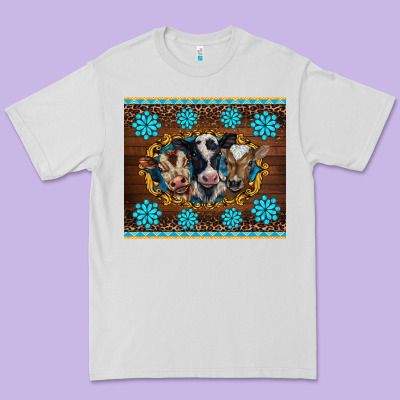 Western Baby Cow Turquoise Gemstones  Leopards Premium Tee Designed By Barkaloodesign