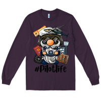 Plum pilot life gnome Long Sleeve Tee - BarkalooDesign