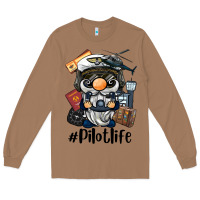 Toasted Coconut pilot life gnome Long Sleeve Tee - BarkalooDesign