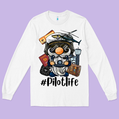 Pilot Life Gnome Long Sleeve Tee Designed By Barkaloodesign