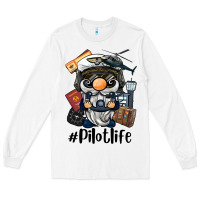 White pilot life gnome Long Sleeve Tee - BarkalooDesign