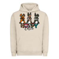 Pigment French Oak Hoppy Easter Urban Hoodie - CowhideDigitalArt