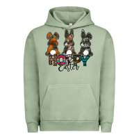 Pigment Oil Green Hoppy Easter Urban Hoodie - CowhideDigitalArt