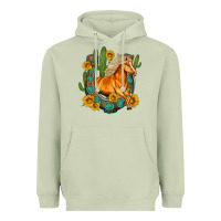 Matcha western horse cactus sunflowers horseshoe Heavyweight Hoodie - OliviaCreatesArt