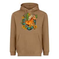 Toasted Coconut western horse cactus sunflowers horseshoe Heavyweight Hoodie - OliviaCreatesArt