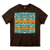 Chocolate Brown aztec cowhide seamless Heavy Core Tee - AdoDesignShop