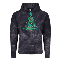 Cloud Black christmas tree with gemstones Vintage Hoodie - MaliasSmallBusiness