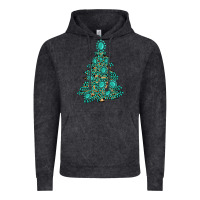 Vintage Black christmas tree with gemstones Vintage Hoodie - MaliasSmallBusiness