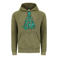 Vintage Olive christmas tree with gemstones Vintage Hoodie - MaliasSmallBusiness