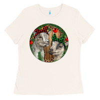 Bone Baby Goats Christmas Ladies Tee - RanaPortraitStore
