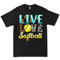Black live love softball Premium Tee - LillyAllenDesigns