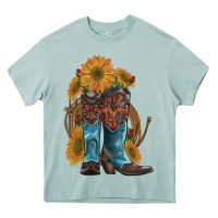 Arona western boots with sunflowers Heavy Core Tee - Artiststas