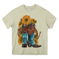 Mossy western boots with sunflowers Heavy Core Tee - Artiststas