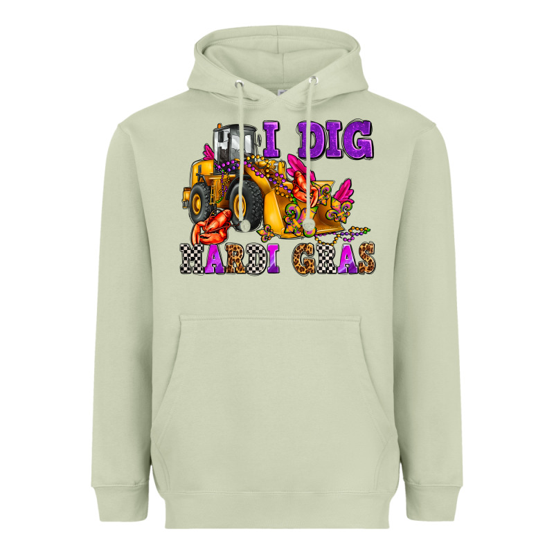 I Dig Mardi Gras Olivia Heavyweight Hoodie by OliviaCreatesArt | Teevron