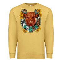 Antique Gold western leopard cowhide cow horseshoe Premium Sweatshirt - OliviaCreatesArt