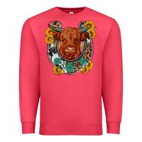 Cardinal western leopard cowhide cow horseshoe Premium Sweatshirt - OliviaCreatesArt