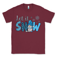 Burgundy let it snow Classic Tee - JahusDesignShop