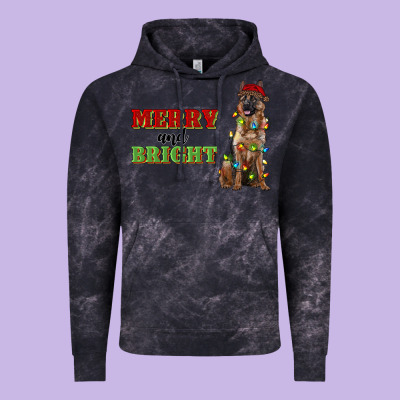 Merry And Bright German Shepherd Vintage Hoodie Designed By Ranaportraitstore