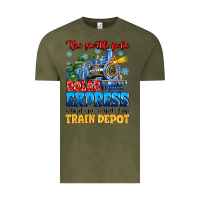 Vintage Olive thr north pole polar express admit one round trip Vintage Tee - MaliasSmallBusiness