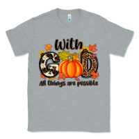 Heather Grey with god all things are possible Classic Tee - MaliasSmallBusiness