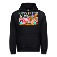 Black Happy Easter Animal Farm Truck Urban Hoodie - CowhideDigitalArt