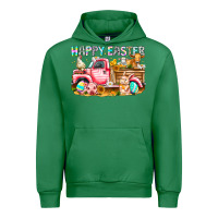 Emerald Happy Easter Animal Farm Truck Urban Hoodie - CowhideDigitalArt
